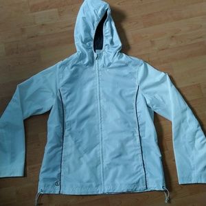 White windbreaker